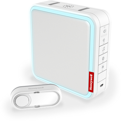 Honeywell Serie9 Funk-Gong-Set Repeaterfunktion MP3 Melodieauswahl weiß Funk-Reichweite von bis zu 200 m mit Repeaterfunktion DC917S