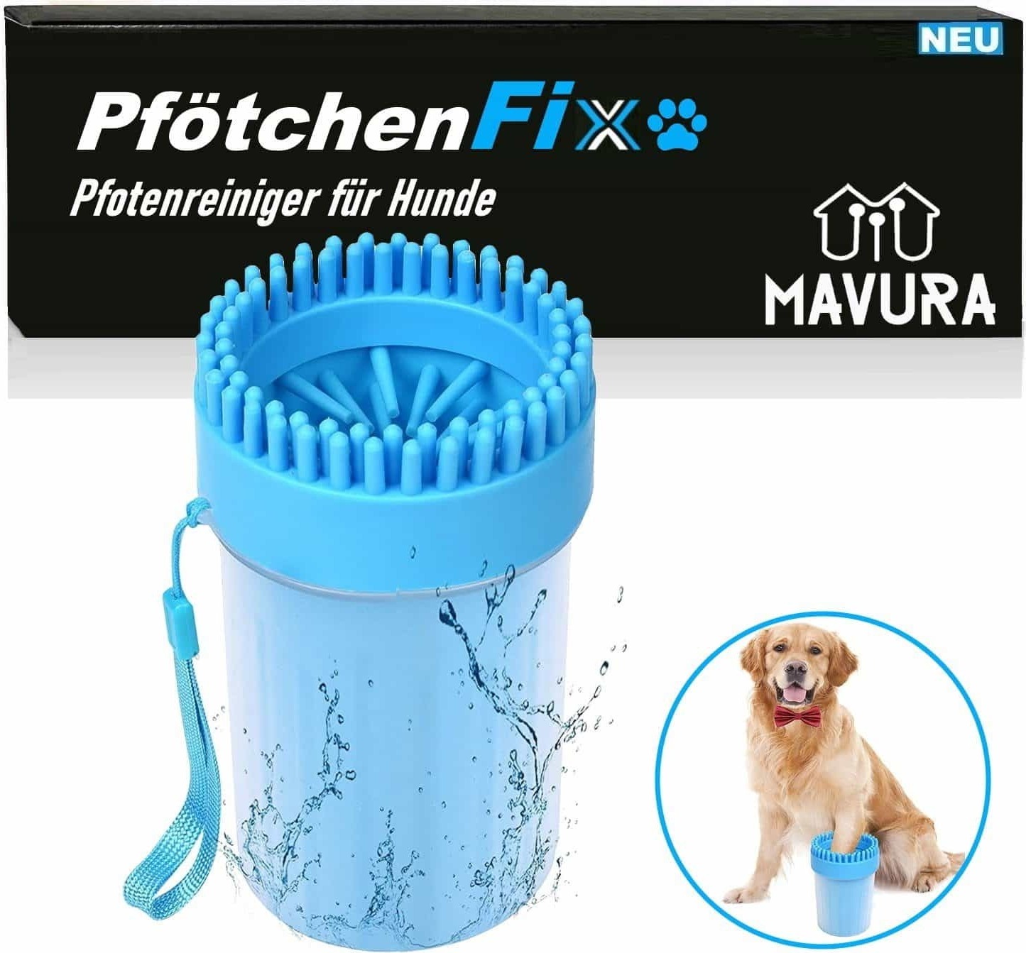 Pulitore Zampe Automatico DOGNESS Per Cani Medio-Grandi - Setole In Silicone 187, Batteria 2400mAh, 2 Velocità, Ricarica USB-C (Rosa)