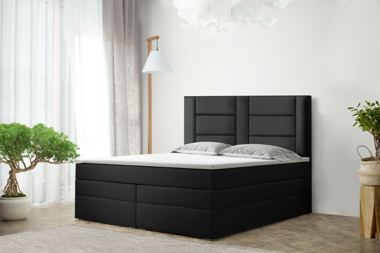 Skriňová posteľ Grekpol Vegas 180x200 cm s matracom Bonell a TFK H3 a topperom, čalúnená posteľ s podnožou Tkanina: Amor Velvet 4321