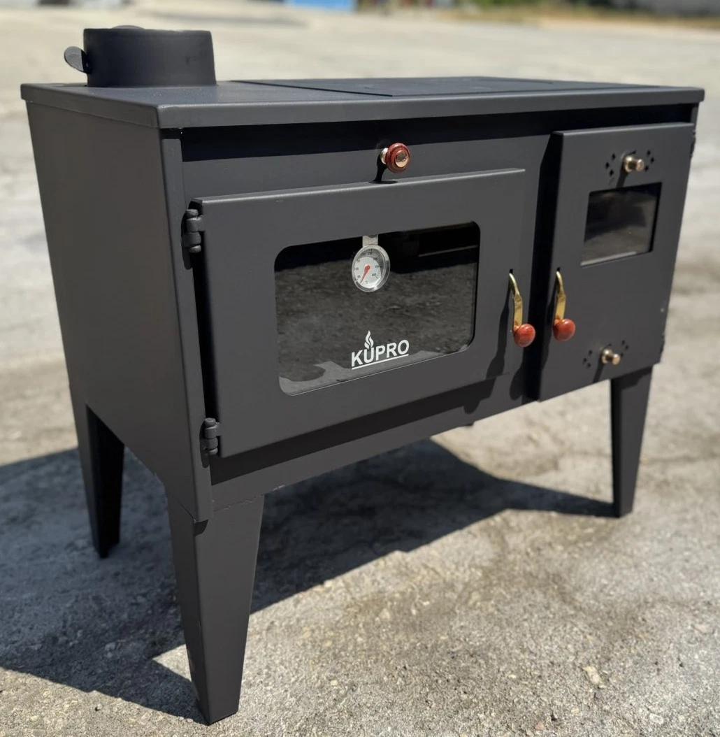 Kupro Kaminofen 6kW Alegra Holzofen mit Backfach Herdplatte Küchenherd Ofen Holz Links