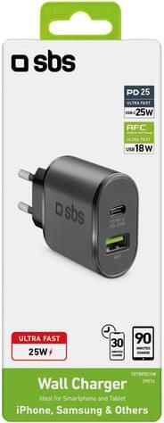 SBS TETRPD25W Nabíjačka pre mobilné zariadenia čierna vnútorná (TETRPD25W)