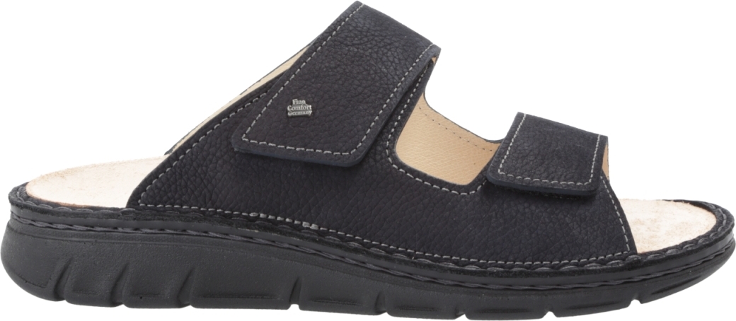 Finn Comfort Rab pánska obuv, pohodlná mula, modrá, kožená, NEW - pánske sandále / mula, modrá, kožená (nubukrona)