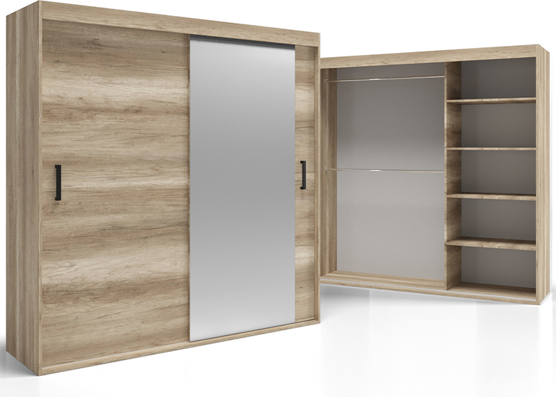 o-sofa Spiegel Garderobe 110 cm Einlegeböden Stangen Denver VSZ31
