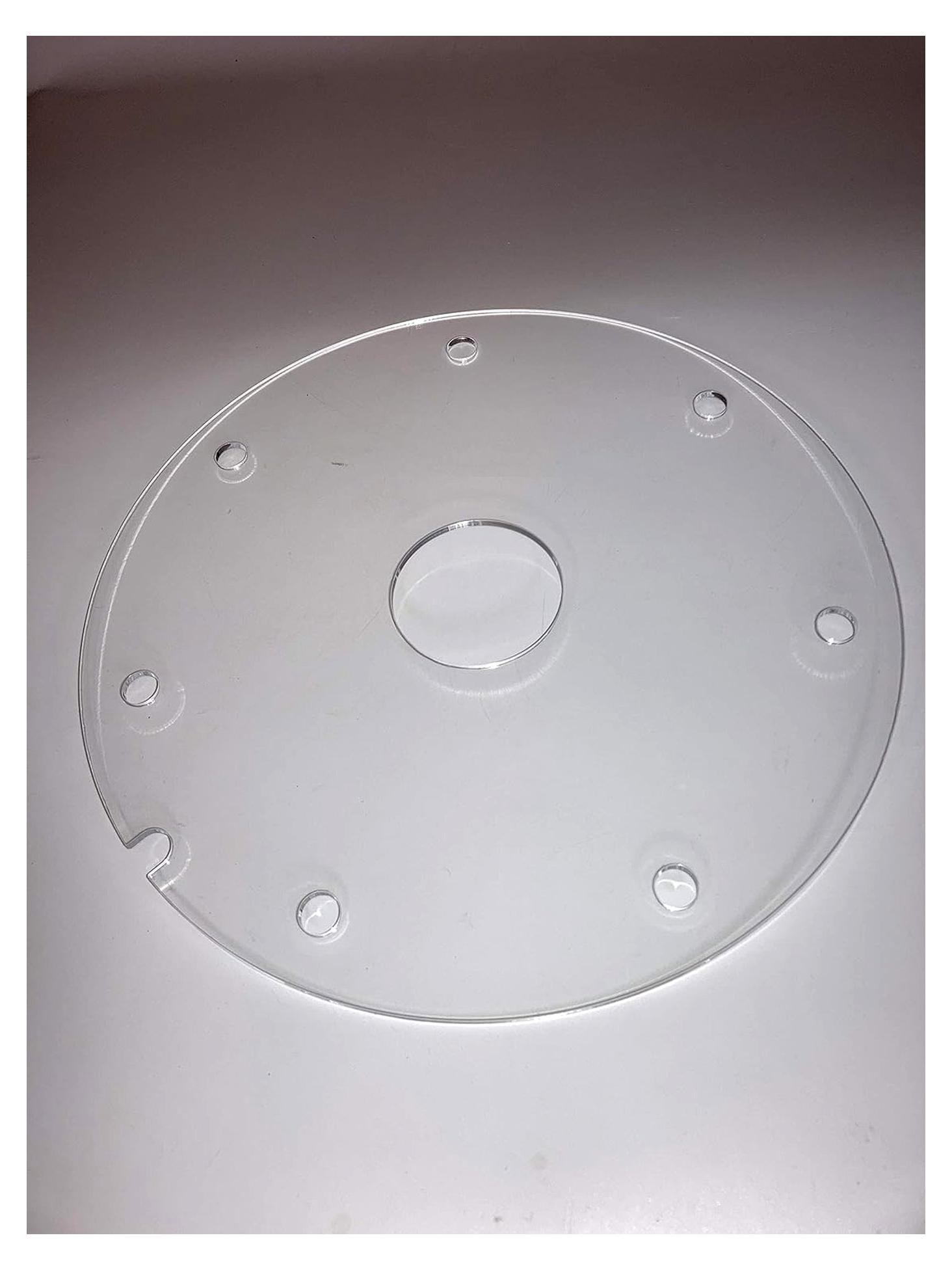 Markenlos Acrylglasplatte 28 cm Transparent mit 64 mm Mittelloch für Brunnensteine