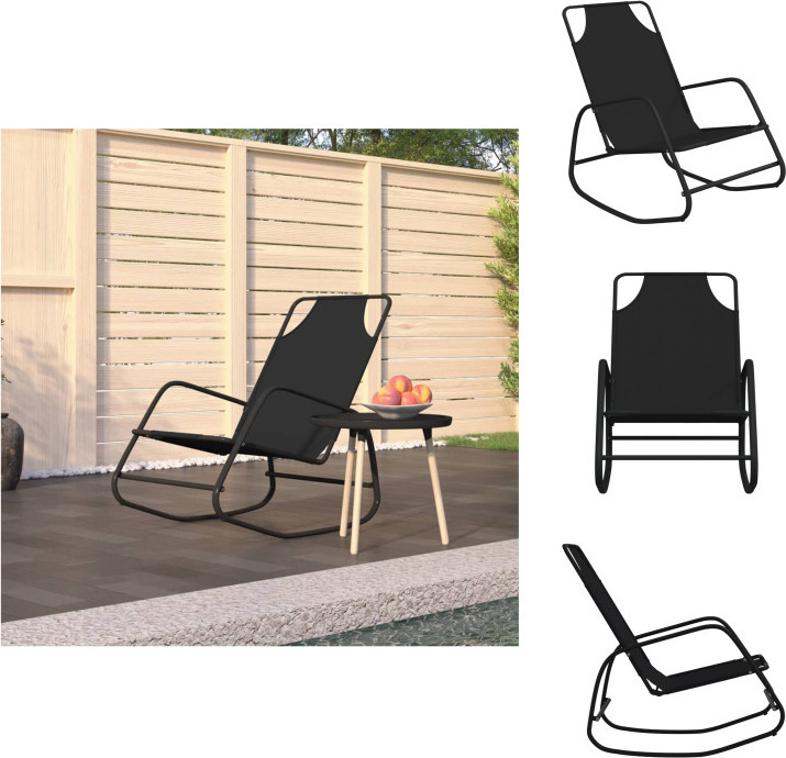 vidaXL Hojdacie lehátko čierna oceľ a textilén - Lehátka