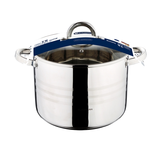 Topf mit Deckel Edelstahl 7,7 l Gourmet Line BLAUMANN BL-1010
