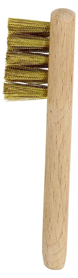 Bitto Messingbürste mit Griff, Reinigungsbürste für Räuchersiebe, 12 cm H48014