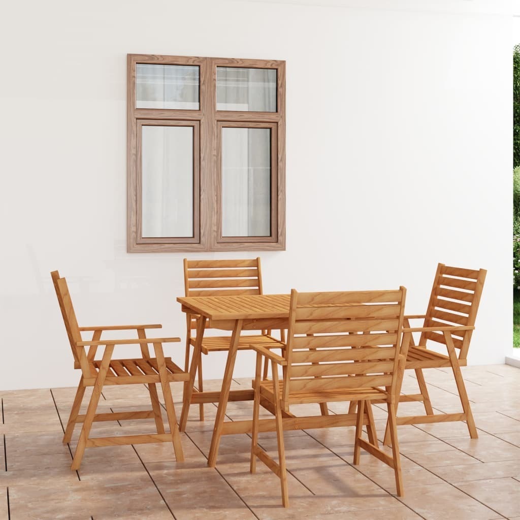 Nábytok 5-dielny záhradný jedálenský set z masívneho dreva akácie - balkónový nábytok 3057843