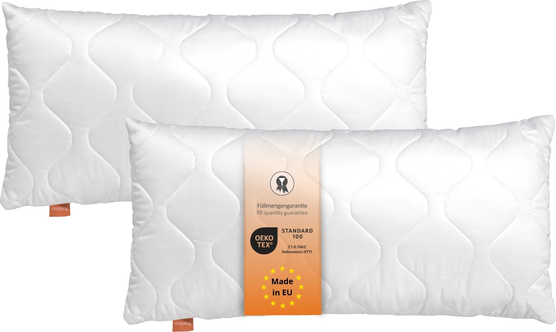 LILENO HOME Cuscino in microfibra 40x80 cm Premium (450g di imbottitura) [set da 2 pezzi] lavabile fino a 95 gradi con cerniera - Cuscino per la testa