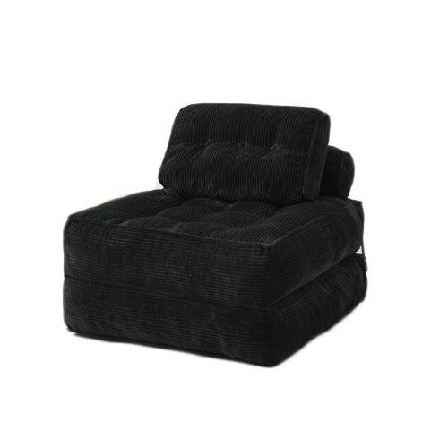 Homu & Co. Klappsofa – Einzelschlafsofa – 3-in-1-Schlafsofa/Liegesessel – Bodenschlafsofa – Geeignet für Wohn- und Schlafzimmer – 85 x 85 x 74,8 cm – Schwarz