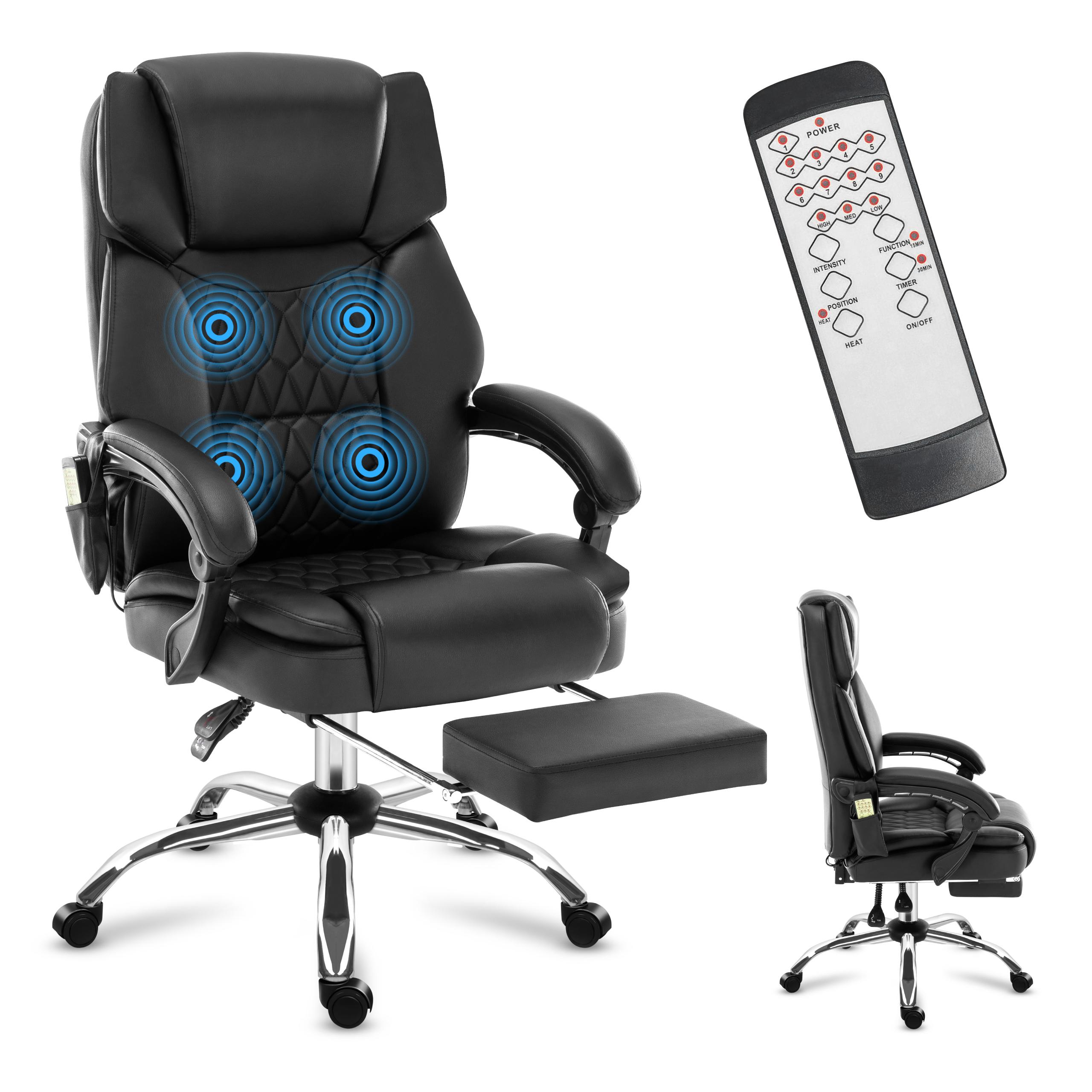 Mark Adler Boss 6.0 | kancelárske kreslo masážne kreslo ergonomické manažérske kreslo | masážna funkcia | opierka nôh | funkcia vyhrievania | otočné | umelá koža | čierna