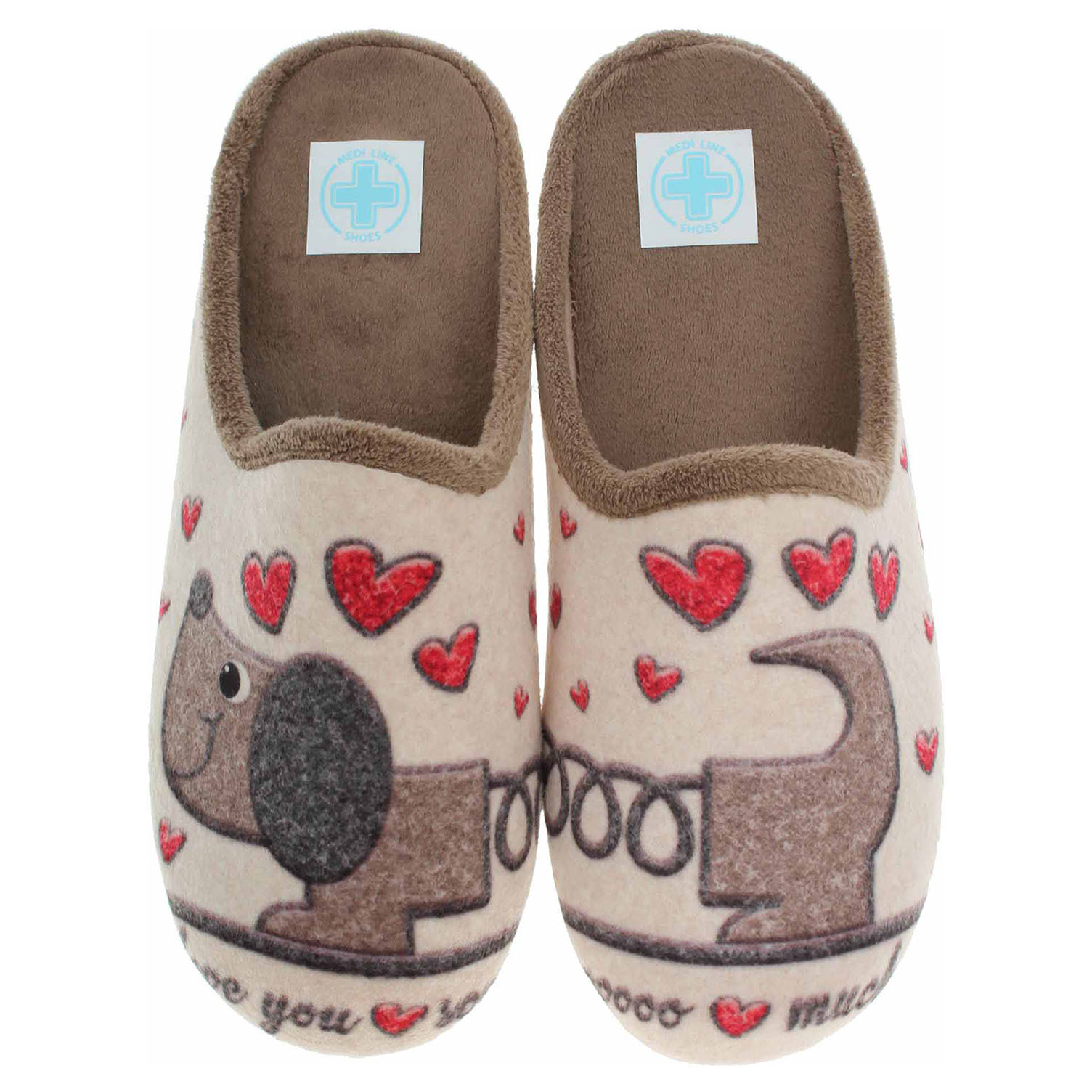 Damen Hausschuhe Medi Line 5126-023 taupe 40