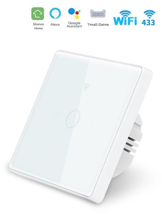 Silamp WLAN-fähiger, berührungsempfindlicher Wandtaster, einfach, weiß - Silumen Home WHX01-WHT
