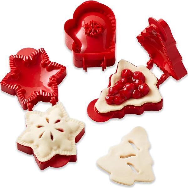 Mormark 3er Set Linzer Ausstecher, Teigformen - Handschuh, Schneeflocke, Xmastree, Weihnachtskekse, Ausstechformen - JOYPIE