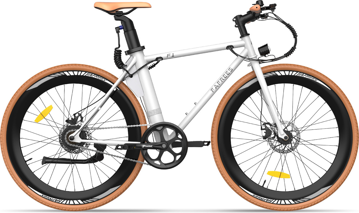 Elektrický Bicykel FAFREES F1 10AH – Motor 250W Batéria 36V10AH 27.5-Palcové Pneumatiky Mechanické Kotúčové Brzdy - Biely