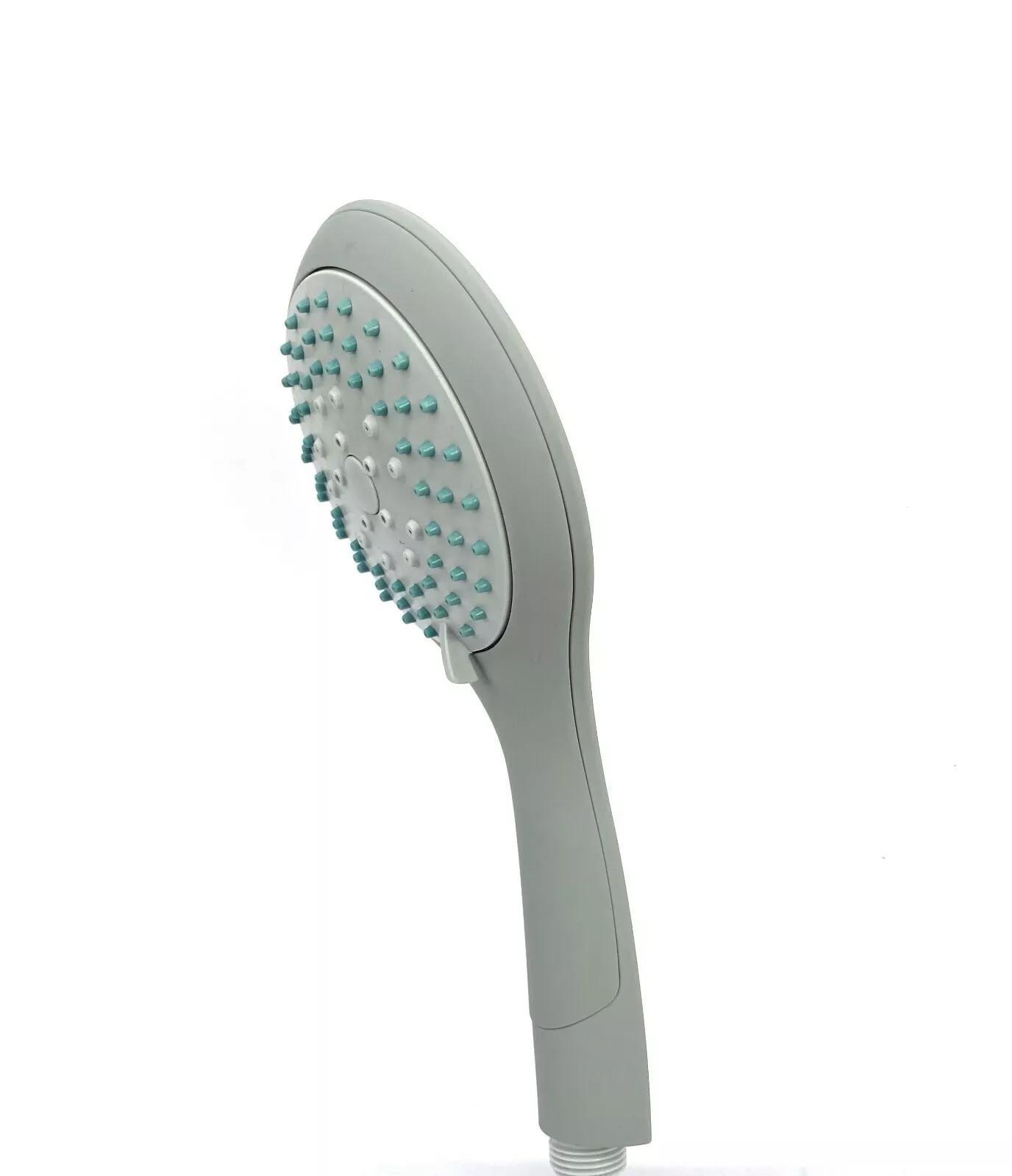 Shopper Handbrause Duschkopf Duschbrause Brausekopf HELLGRAU 5 Strahlarten , Anti kalk-Noppen universal