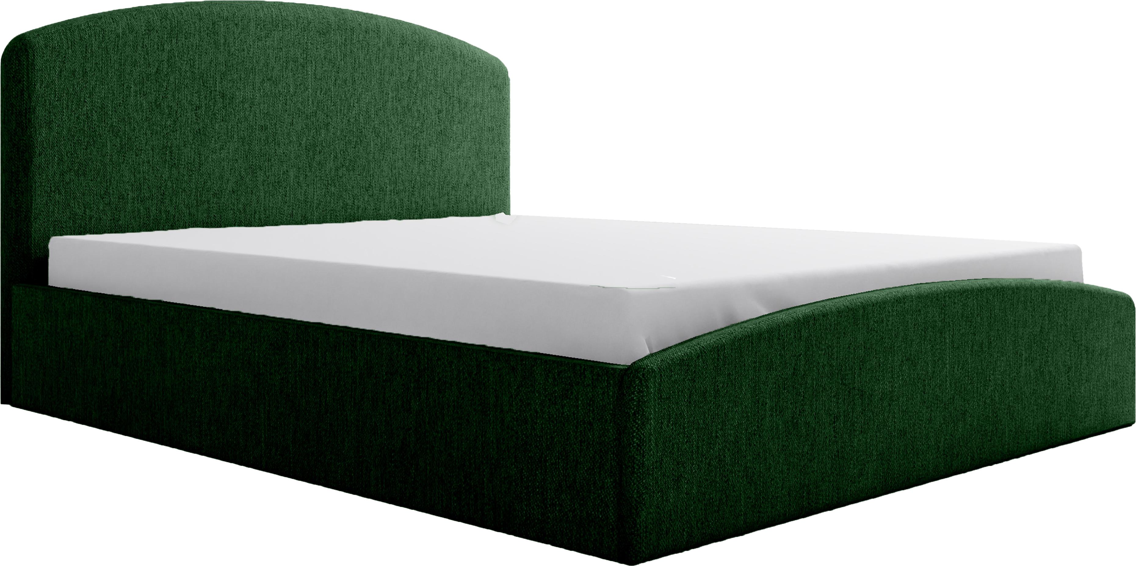 Schlafzimmer-Polsterbett Montana 170x212x90 cm Liegefläche: 160x200 cm Mit Bettkasten, Metallrahmen, Hebesystem - Gasautomatik, Monolith-StoffPolsterstoff Grün