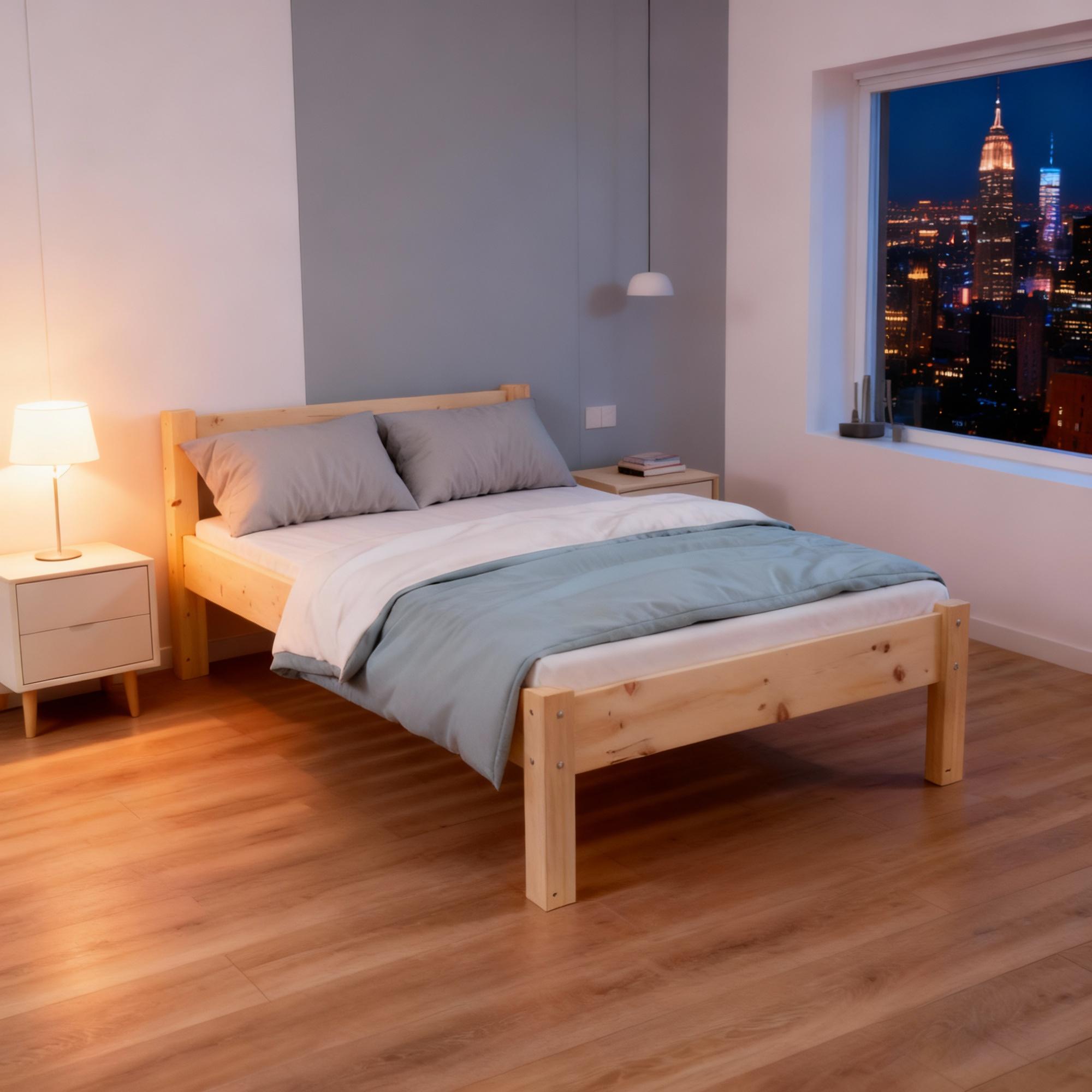 Pfostenbett aus Zirbenholz (Zirbe) "Zirben-Amelie" 80cm x 220cm