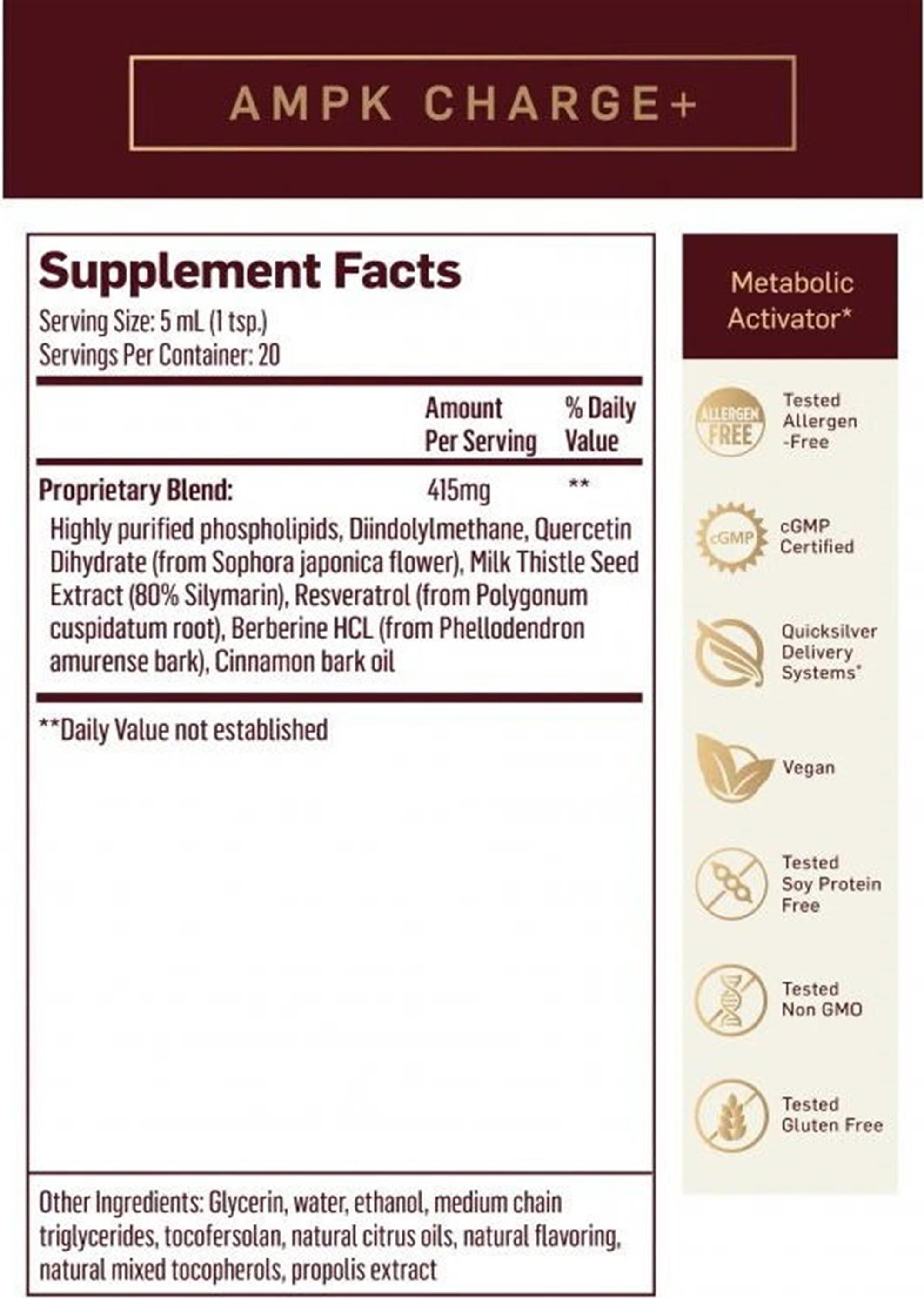 Quicksilver Scientific AMPK Charge ™ 100 ml