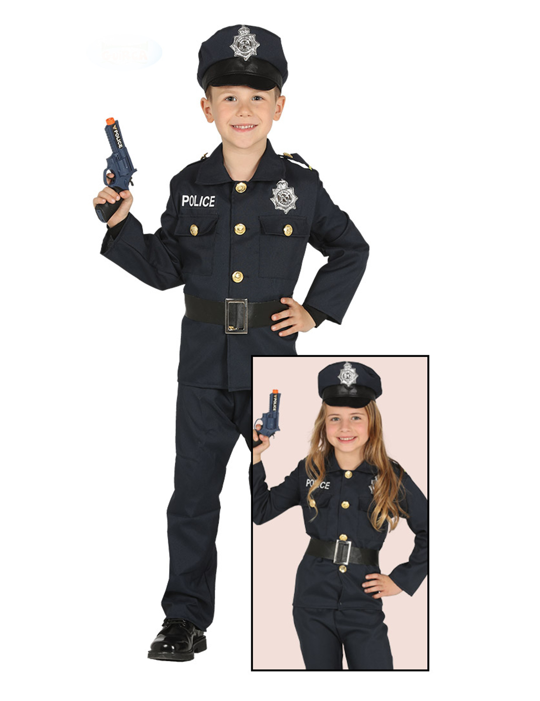 Hose Kinder Kostüm Deutsche Uniform 3-teilig Oberteil Mütze POLIZIST POLIZEI 
