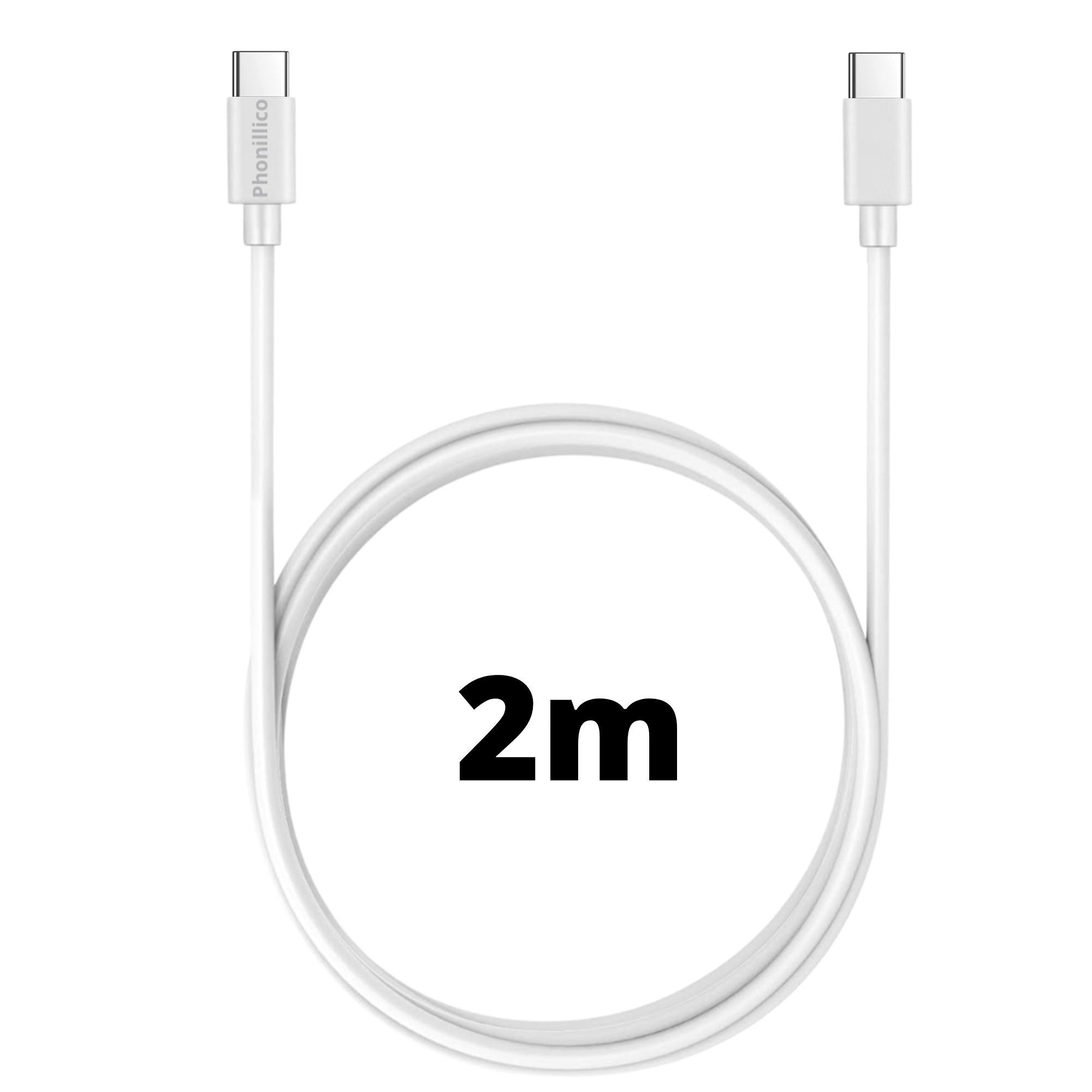 USB-C-Kabel USB-C 2 m für MacBook / MacBook Air / MacBook Pro / iMac / Mac mini Phonillico® prod6809