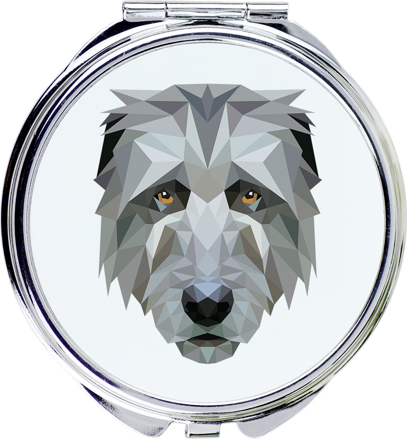 Irischer Wolfshund, Irish Wolfhound - Spiegel mit Foto und geometrischem Aufdruck der Marke Art-Dog