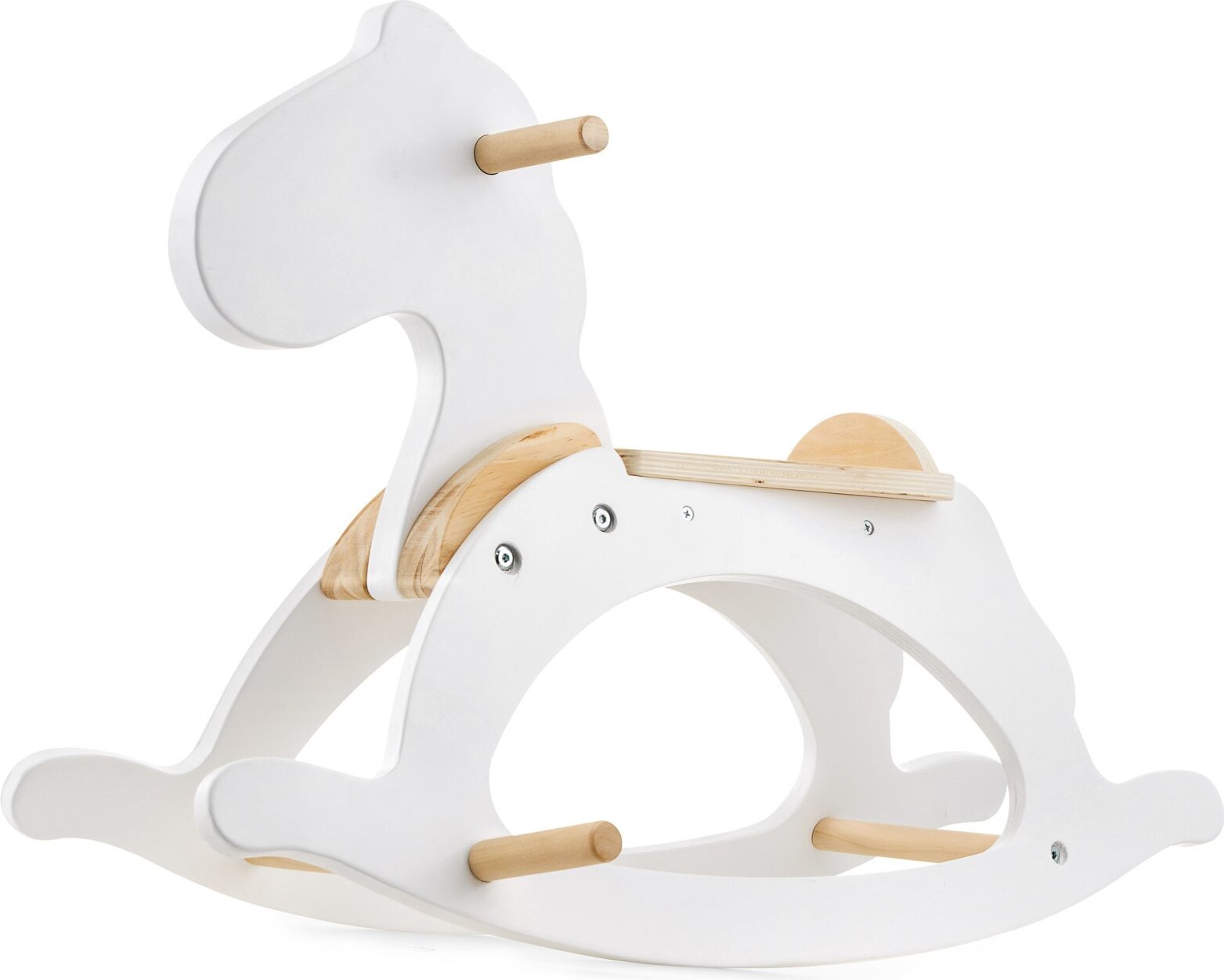 Mamabrum Schaukelpferd Holz, Weiß, Klassisch, Schaukeltier, Chic, Schaukel Pferd, Kinder, Schaukelspielzeug, Kleinkind Spielzeug, Schaukelstuhl HORSE GYT2152