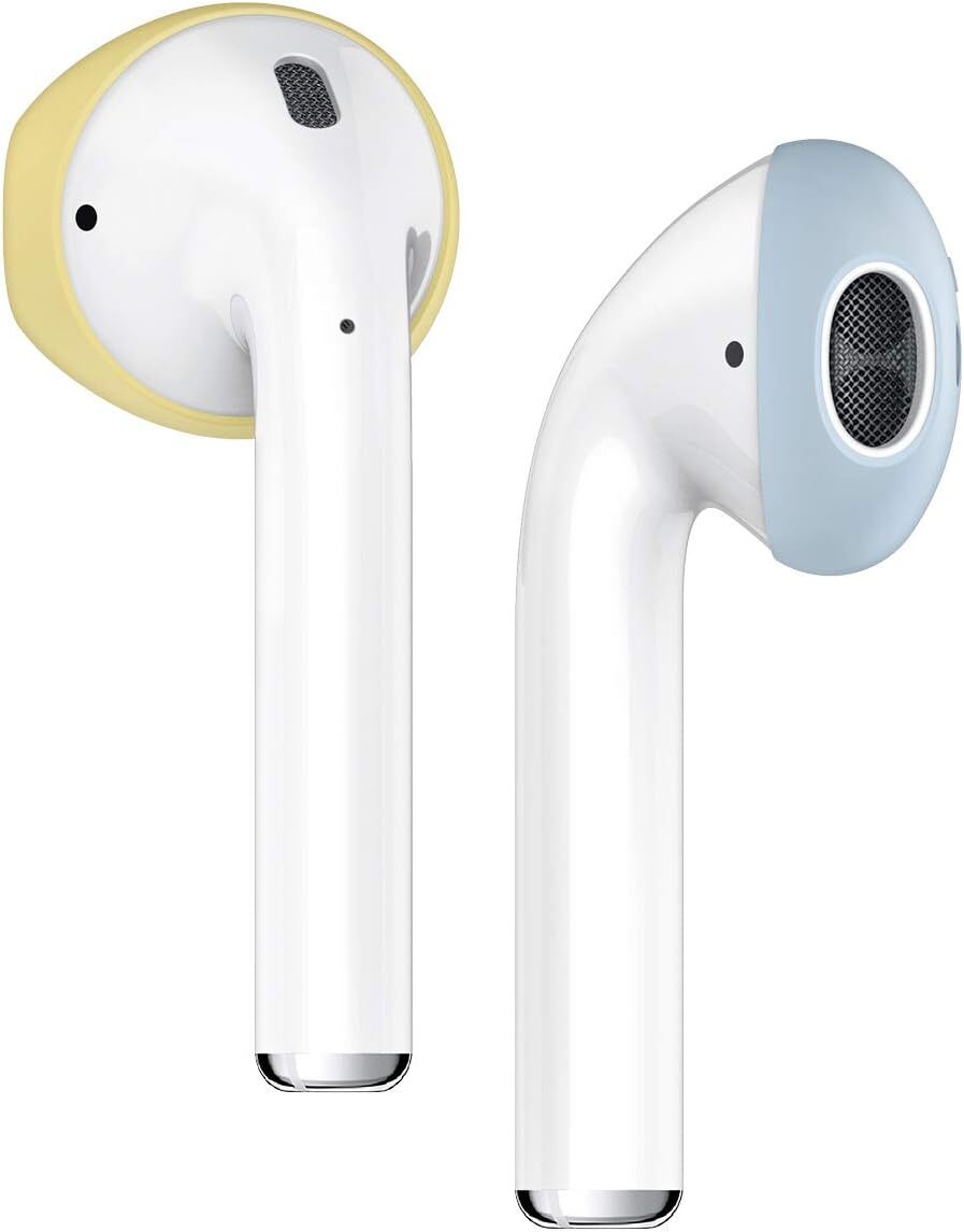 Elago Ohrstpsel-Abdeckung [2 Paar 2 Farben] fr AirPods 2 / AirPods 1 Gelb / Pastellblau EAP-PADSM-YEPBL