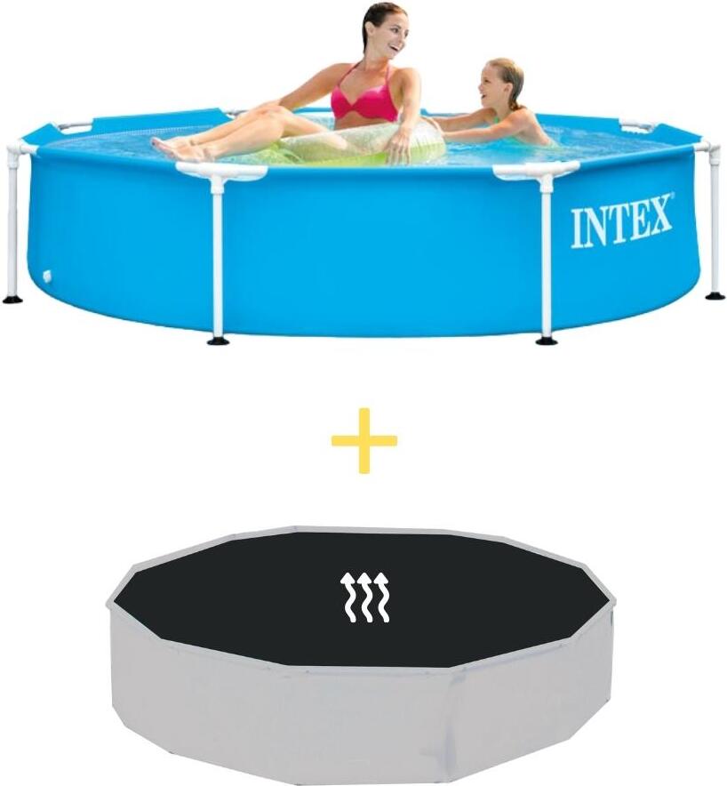 Bazén s kovovým rámom Intex - 244 x 51 cm - vrátane solárnej plachty