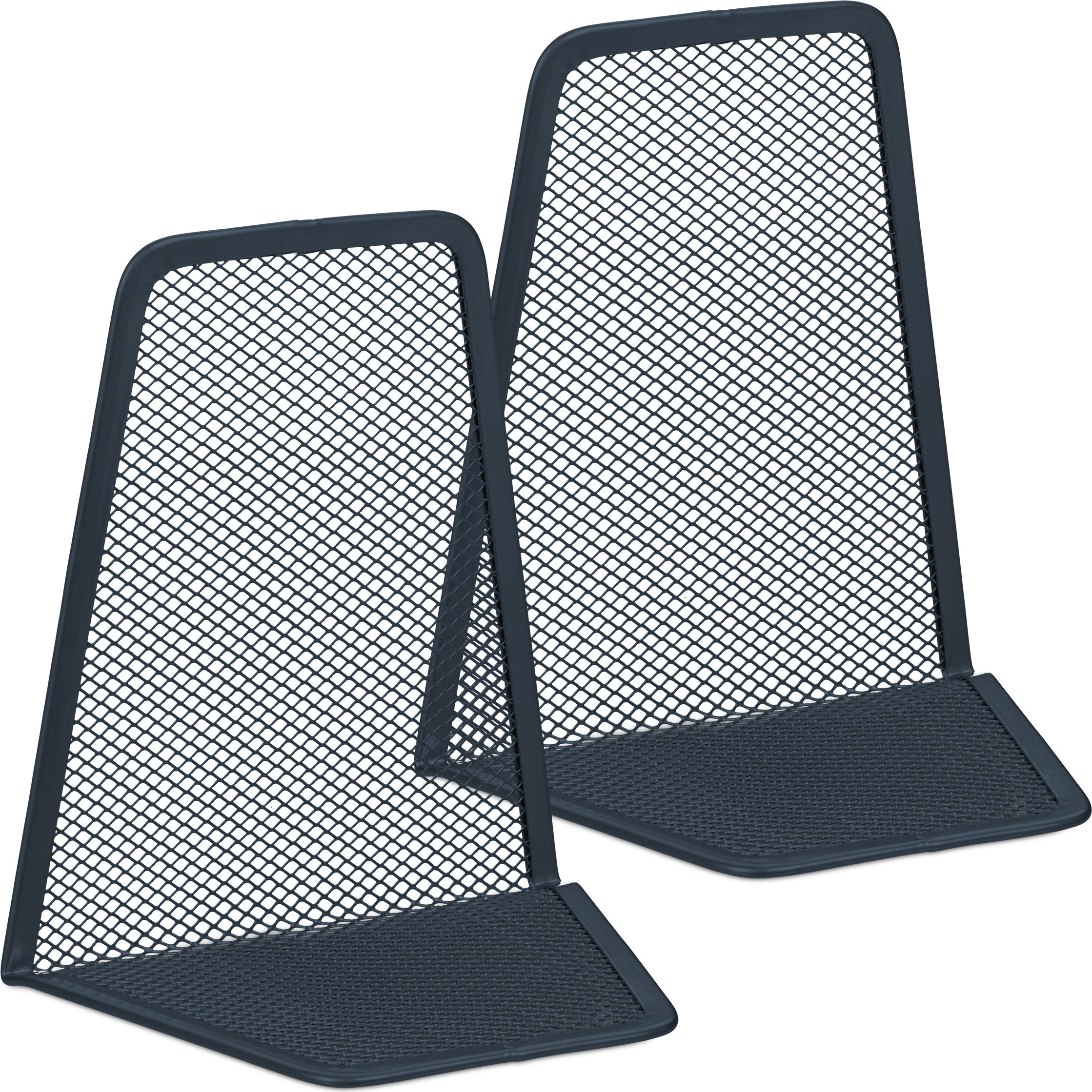 Wedo 1021001 Lot De 2 Serre-Livres Noir - Robuste En Métal Pour Bureau Et Bibliothèque