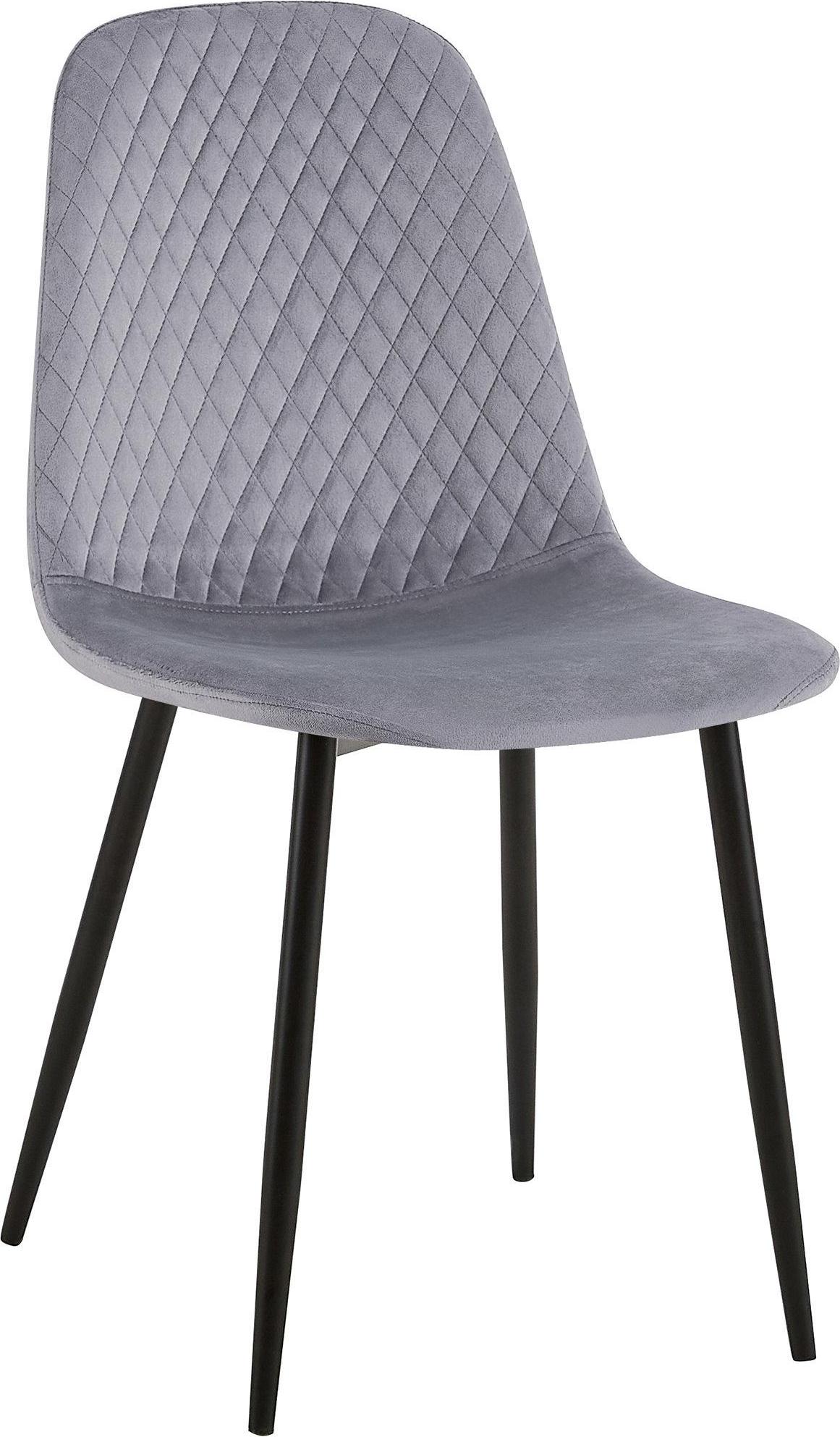 CLP Stuhl Giverny mit Ziernähten grau Material Samt 317270