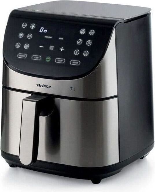 Fritéza bez oleja Digital ARIETE, leštená nehrdzavejúca oceľ, XXL 2 kg, 7 litrov, 1700 W, 11 programov, vrátane knihy receptov