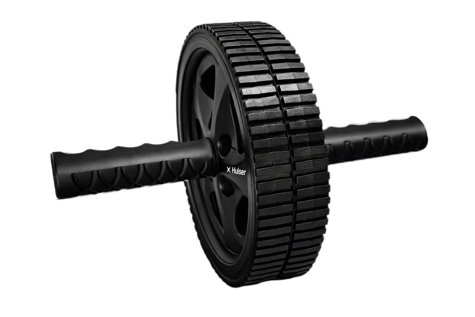 Hulser Bauchroller mit Kniematte - Ab Wheel für Core Training & Sixpack - Bauchmuskeltrainer mit Doppelrad - Bauchtrainer