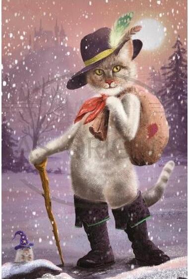 Adventný kalendár „Mačka v čižmách“ s ilustráciami z rozprávok