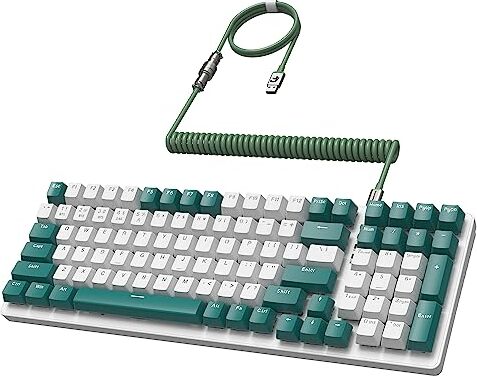 MAMBASNAKE Mambasanke K6 Pro 96% 3 Modi Mechanische Gaming-Tastatur Hot Swap 4000MAH 2,4 GHz/Bluetooth 5.0/Kabel-Spiral-USB-Kabel-Typ-C 9 RGB Linear Red Switchr