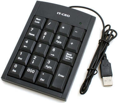 SYSTEM-S USB Nummernblock Ziffernblock 19 Tasten USB-Nummerntastenfeld Zusatztastatur