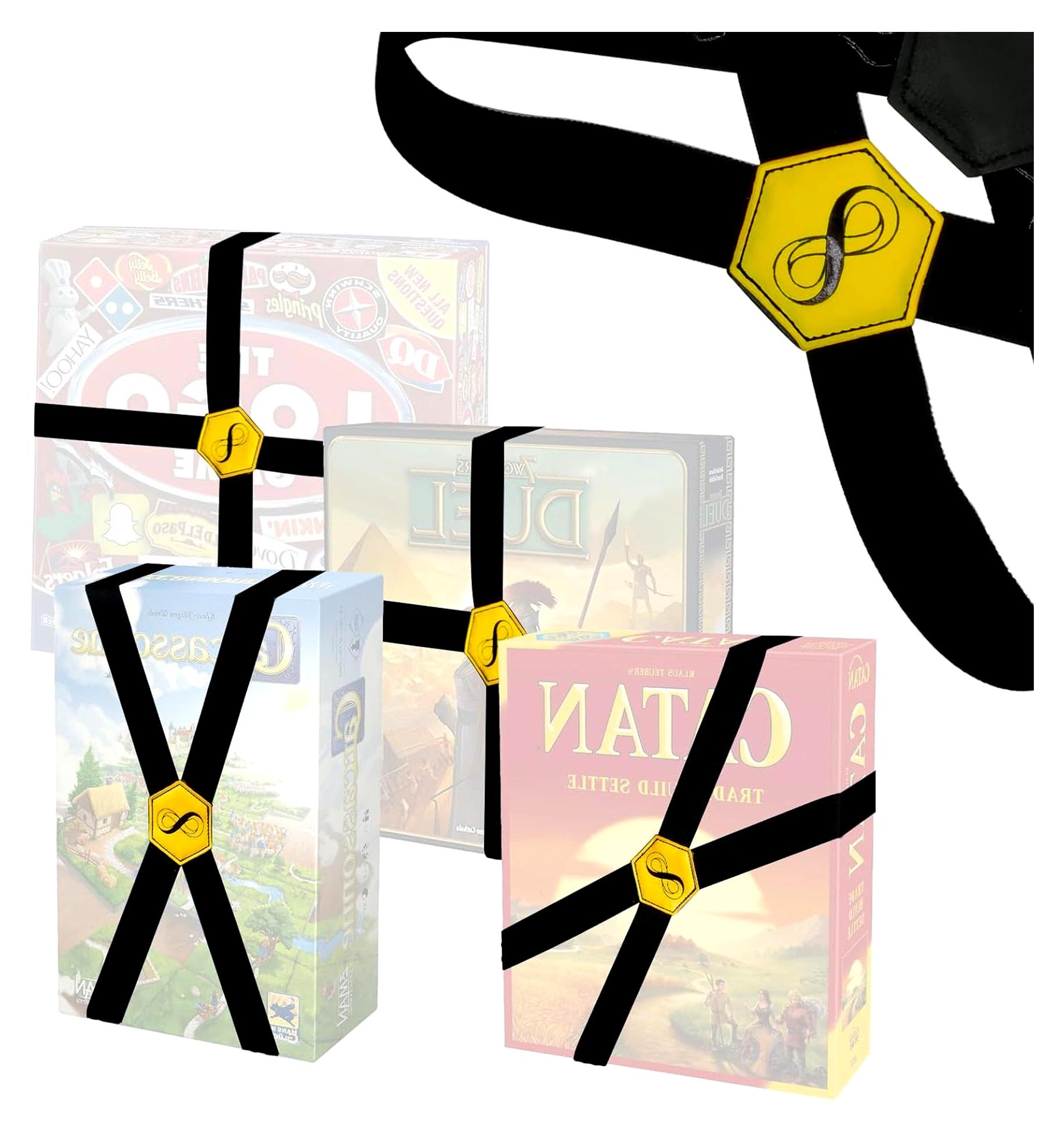 Markenlos Elastische Bänder für Spielboxen: Halten Sie Ihre Brettspiele, Tischspiele, RPGs, Kartenspiele und andere Boxen während der Reise und Lagerung sicher und geschützt mit rutschfester Textur