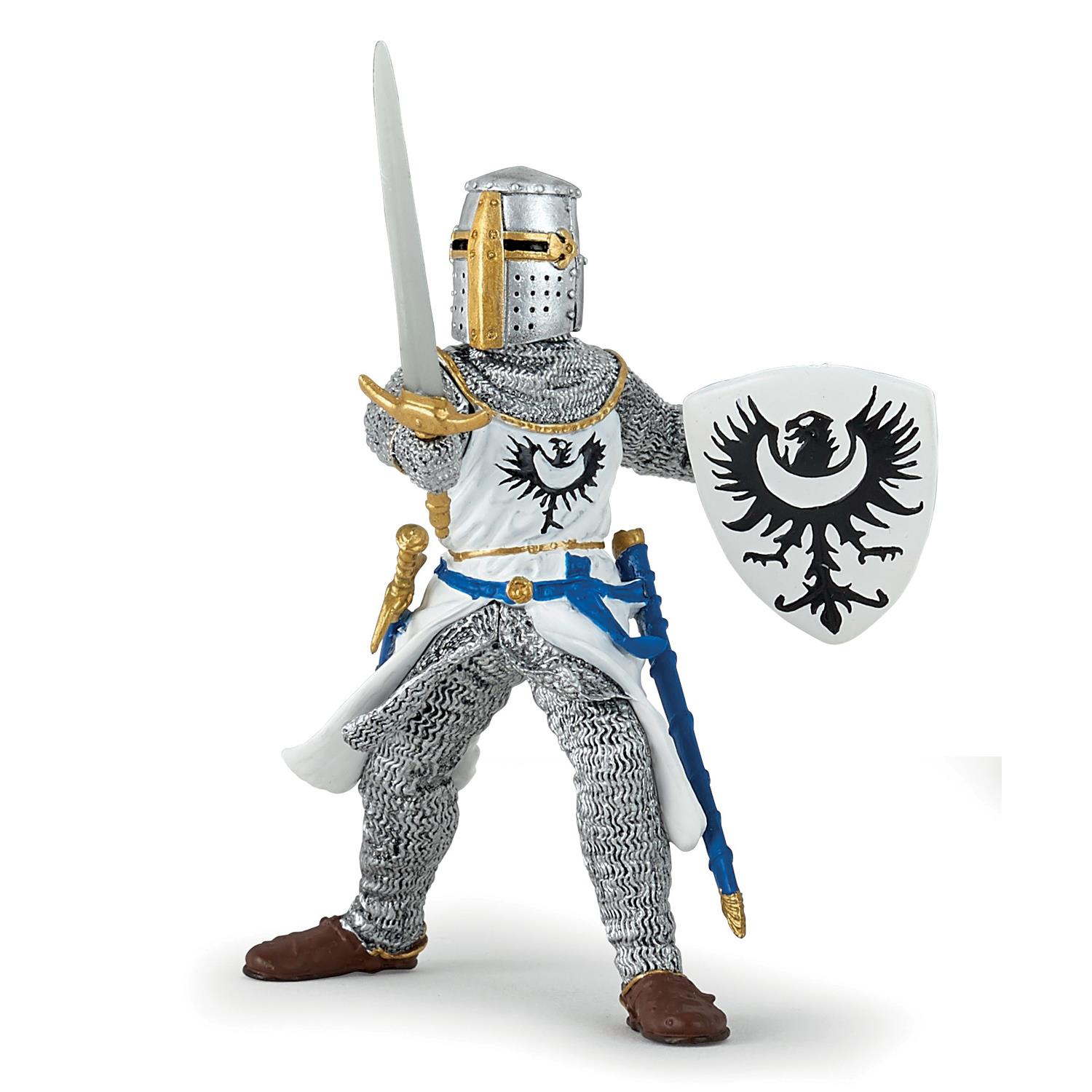 Lot de 4 figurines chevaliers fleurs de lys et chevaux