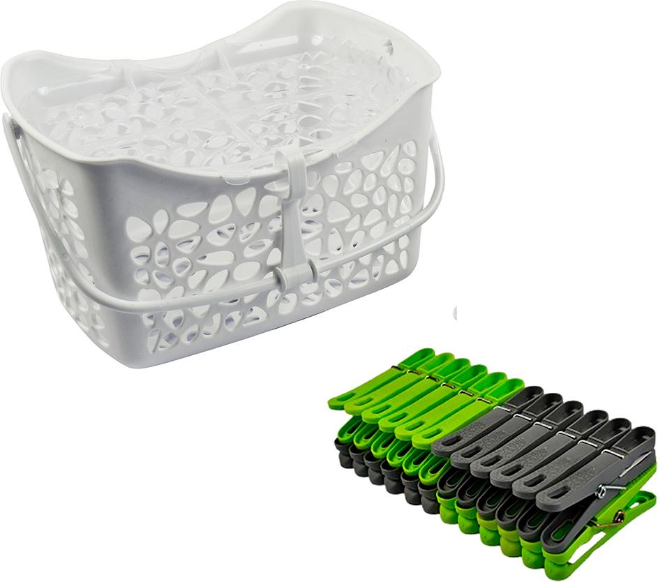 Jobgar Hartplastikkorb mit 24 Clips, 19 x 14,5 x 11 cm