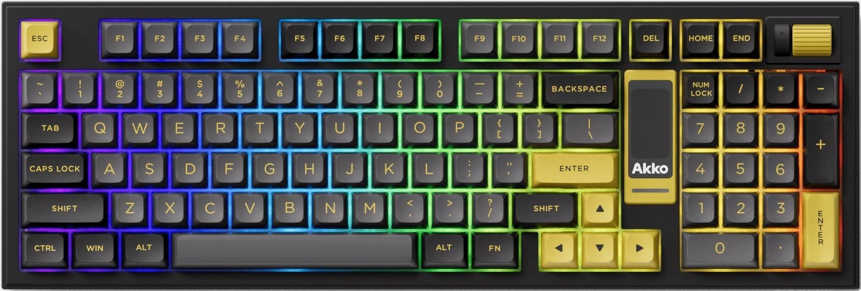 Akko 5098B Kabellose Mechanische Tastatur mit Display, US QWERTY, Black & Gold / Akko V3 Piano Pro