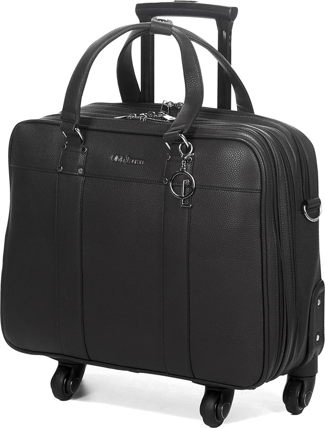 Olivia Lauren Luxus Damen Schulter Gurt Laptop Aktentasche Trolley 4 Rollen Schwarz Bowatex Luxus Damen Schulter Gurt Laptop Trolley 4 Rollen Schwarz Bowatex
