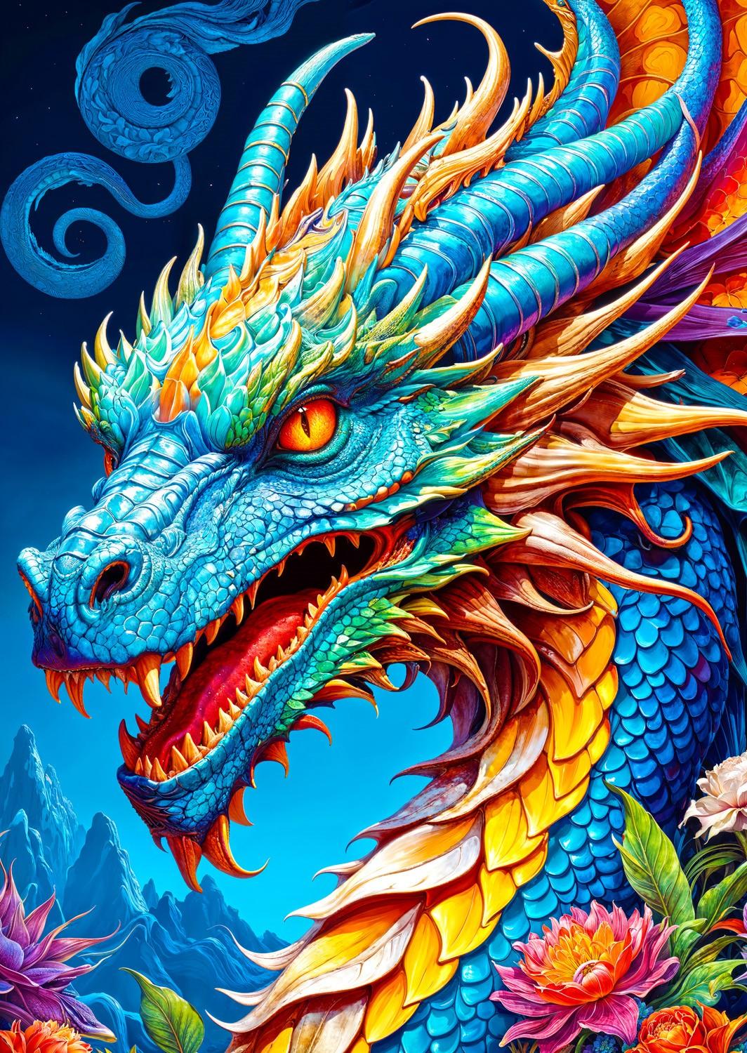 Enjoy Puzzle Puzzle Blue Dragon - 1000 Teile Drachenfantasie WLP-Enjoy-2143