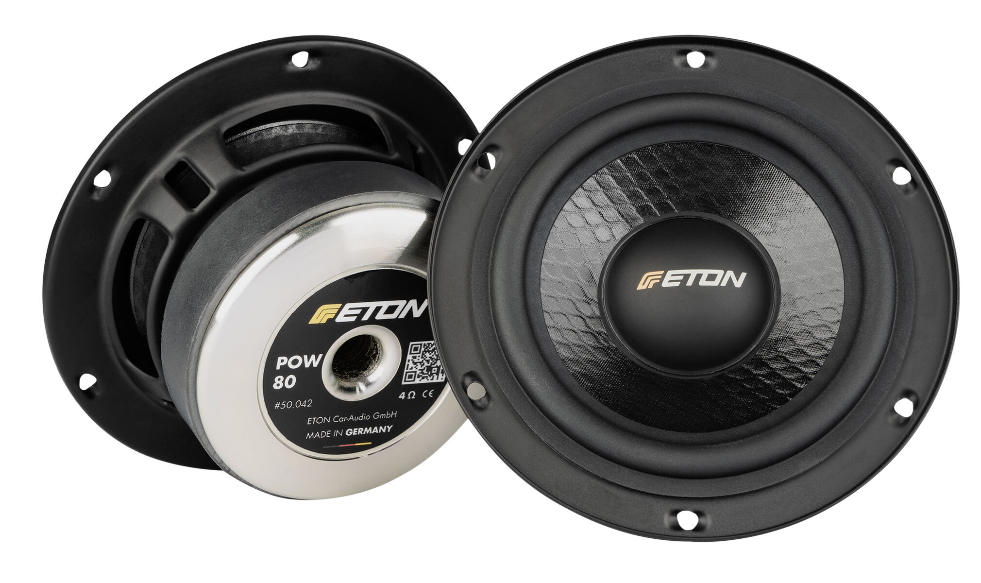 ETON POW 80 | 80 mm (3") Mitteltöner, Midrange Autolautsprecher als Ergänzung der POW und POW+ 2-Wege Soundsysteme | Paar