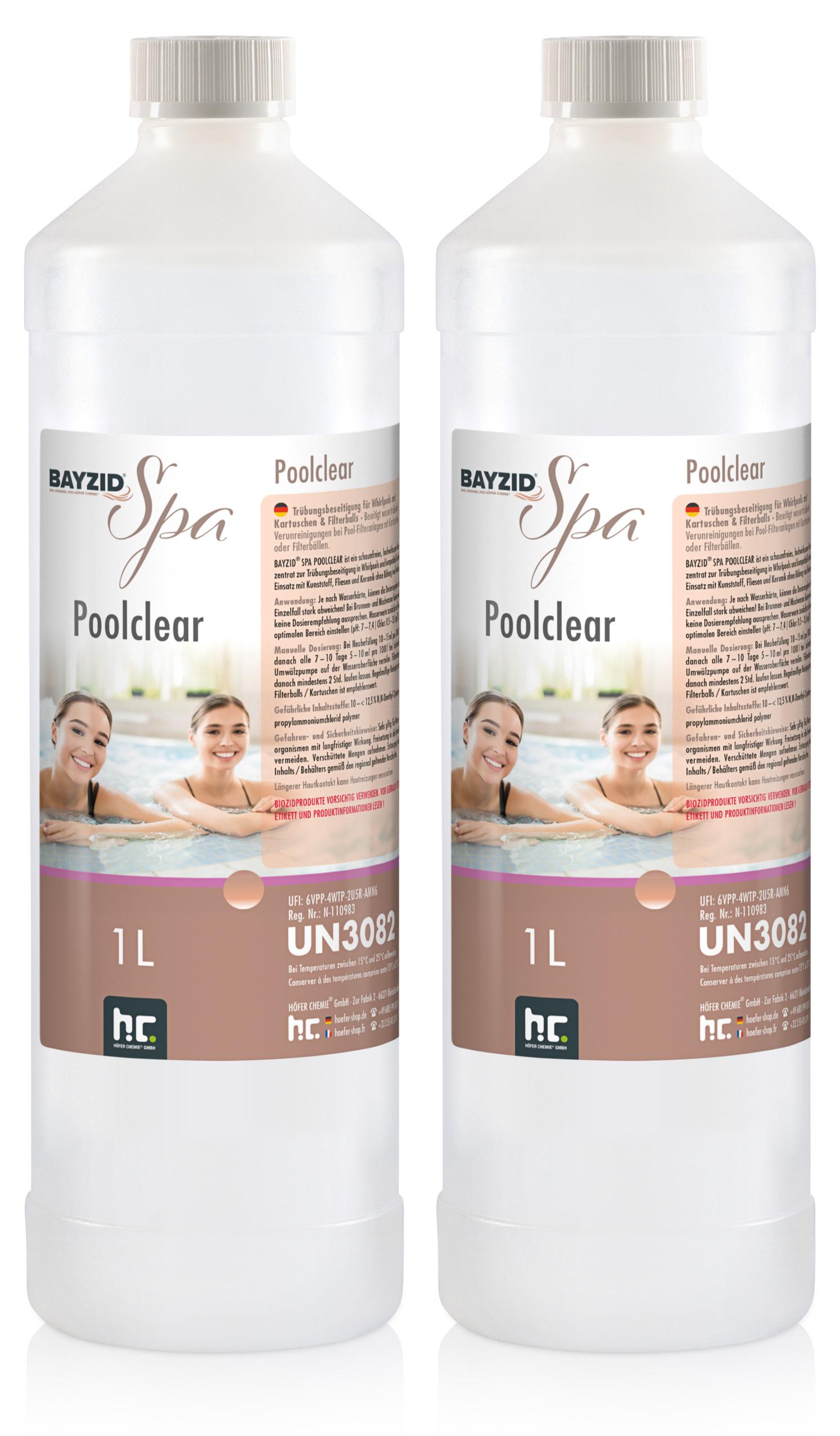 Höfer Chemie 2x1L BAYZID® SPA Poolclear Trübungsbeseitigung für klares Whirlpoolwasser