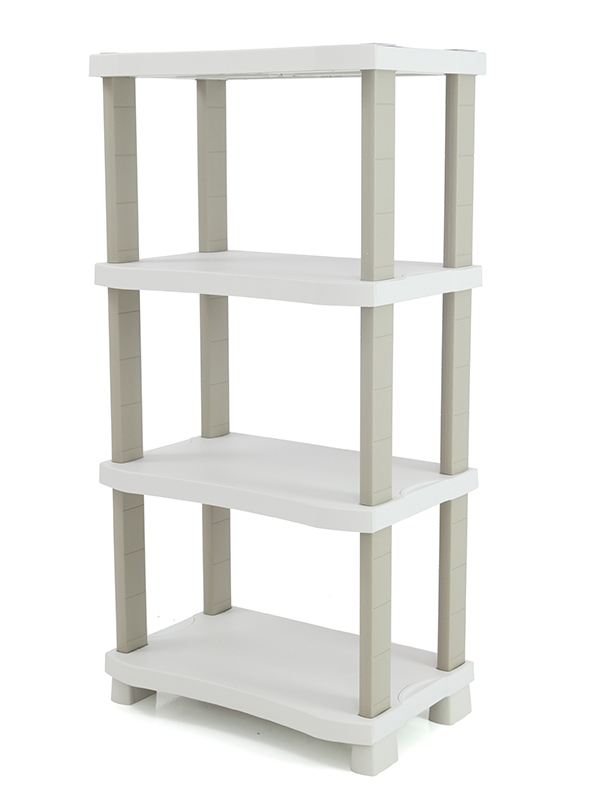 Regal - PLASTIKEN - Kunststoff - 70 x 45 x 141 cm - 4 Etagen - Beige