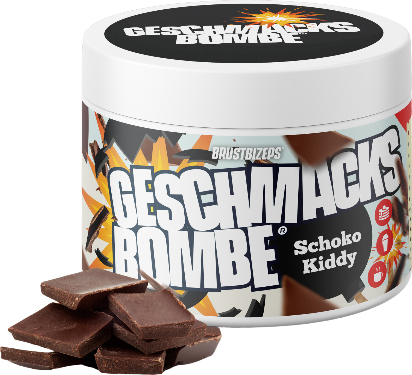 BRUSTBIZEPS Geschmacksbombe – Zuckerersatz Geschmackspulver, Vegan & Glutenfrei, Schoko Kiddy 200g