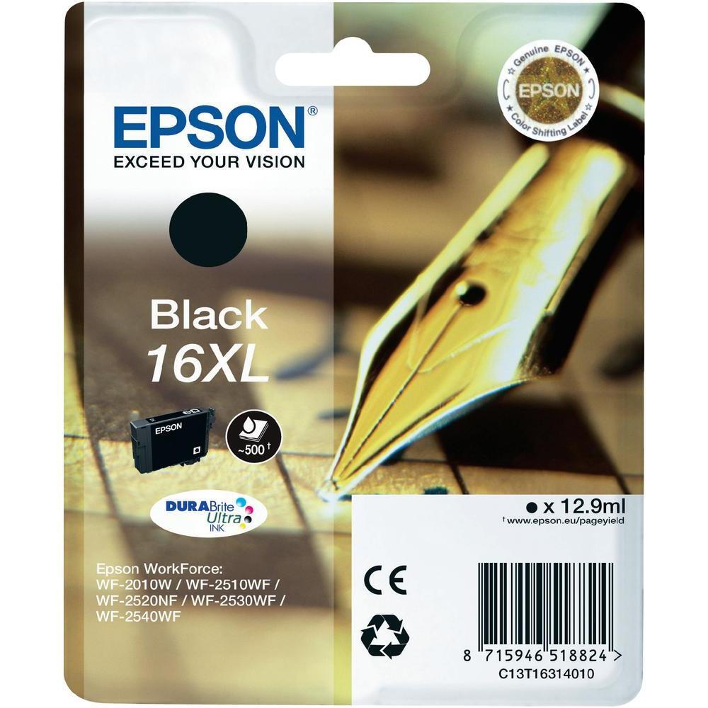 Epson Pen and crossword Singlepack Black 16XL DURABrite Ultra Ink, Vysoký (XL) výnos, Čierna, Atrament na pigmentovej báze, 1 kusov