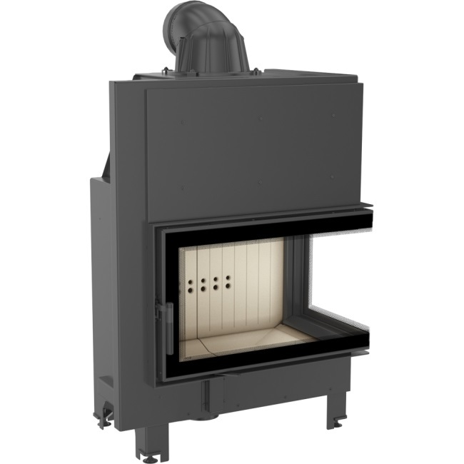 Oceľový krb KRATKI MBO pravý 15 kW Ø 200 samozatváracie dvierka