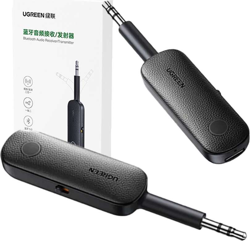 Ugreen Prijímač Bluetooth 5.0 Vysielač mini jack 3,5 mm Aux Adaptér na prenos zvuku čierny