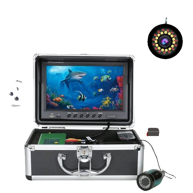 Rybársky vyhľadávač DVR, 1080P HD kamera, biele LED diódy + infračervená lampa, 15 m kábel s DVR